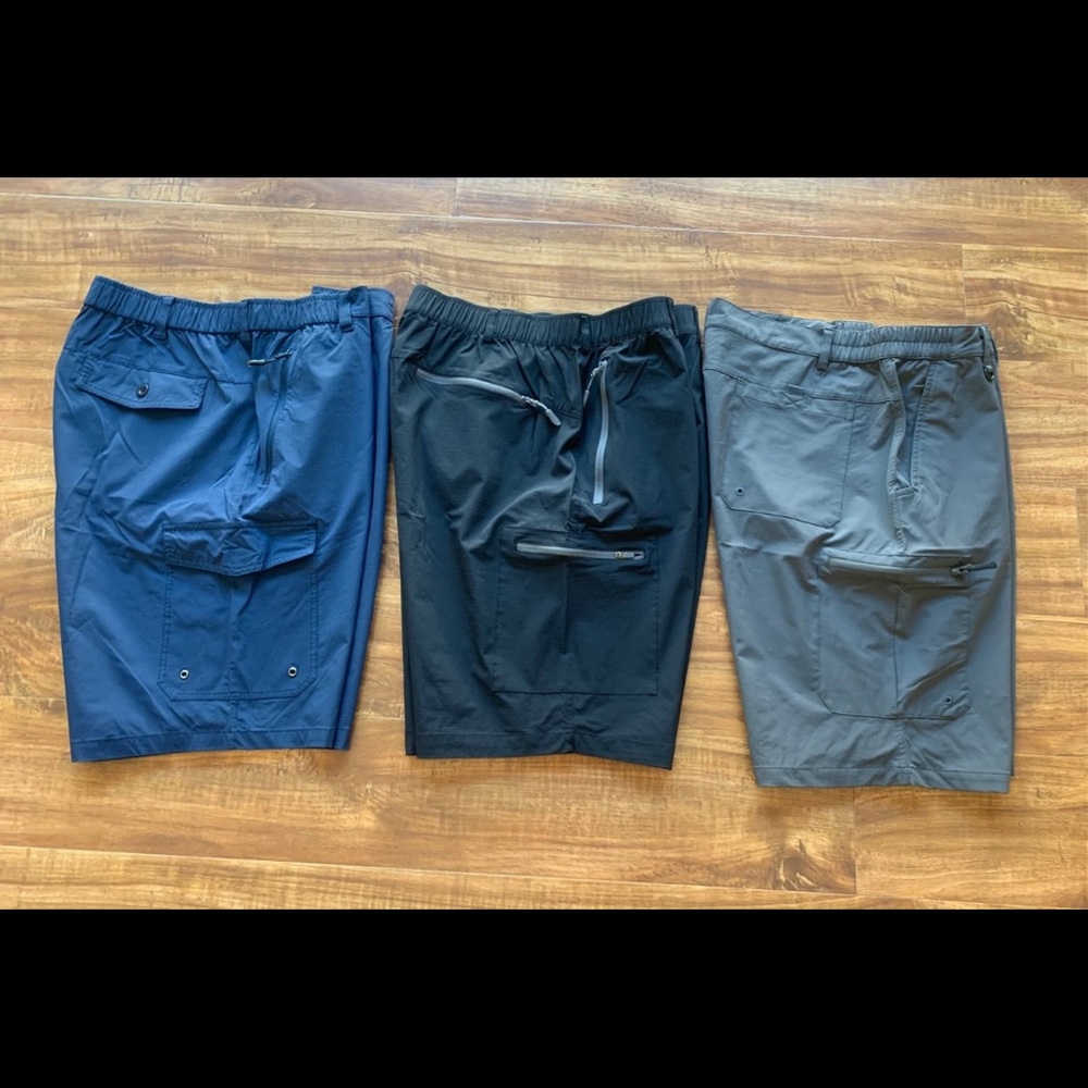 Lot of 3 Mens Navy Gray Black 5 Pocket Cargo Chino Bermuda Shorts Bottom Sz 38